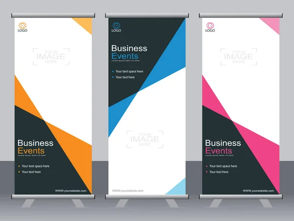 Business Banner Roll Set Standee Banner Πρότυπο Modern Banner — Διανυσματικό Αρχείο