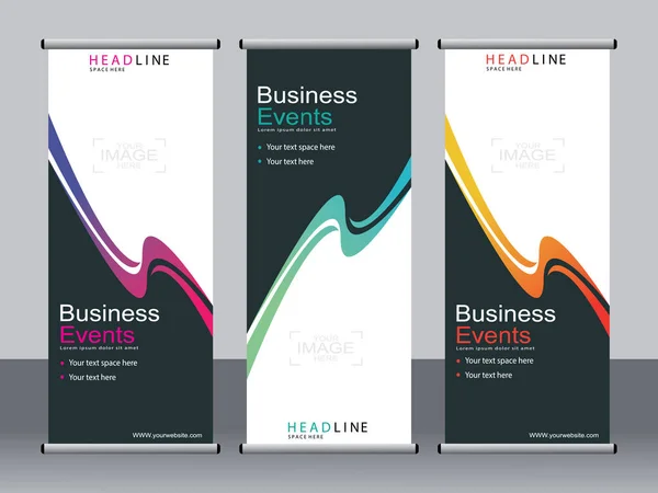 Business Banner Roll Set Banner Vorlage Moderne Banner — Stockvektor