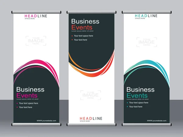 Business Banner Rulla Upp Set Standee Banner Mall Modern Banner — Stock vektor