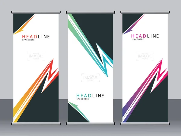 Business Banner Roll Set Standee Banner Template Bannière Moderne — Image vectorielle