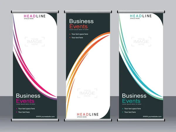 Business Banner Rulla Upp Set Standee Banner Mall Modern Banner — Stock vektor