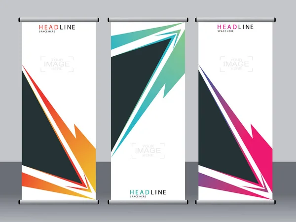 Banner Negócios Roll Set Standee Banner Template Banner Moderno —  Vetores de Stock