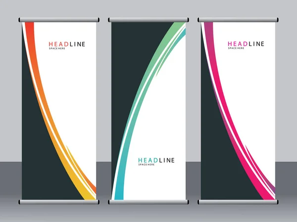 Banner Negócios Roll Set Standee Banner Template Banner Moderno —  Vetores de Stock