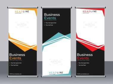 Ticari afişler asılıyor Standee bayrağı modern pankartın şablonu.