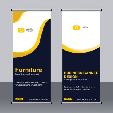 Ticari afişler asılıyor Standee bayrağı modern pankartın şablonu.