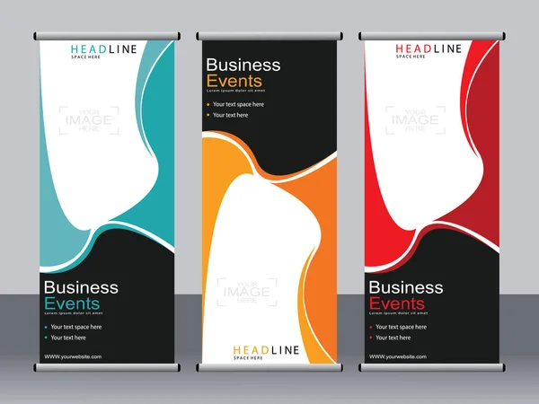 Business Banner Rulla Upp Set Standee Banner Mall Modern Banner — Stock vektor