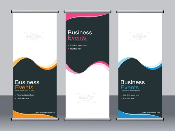 Business Banner Roll Set Standee Banner Template Bannière Moderne — Image vectorielle