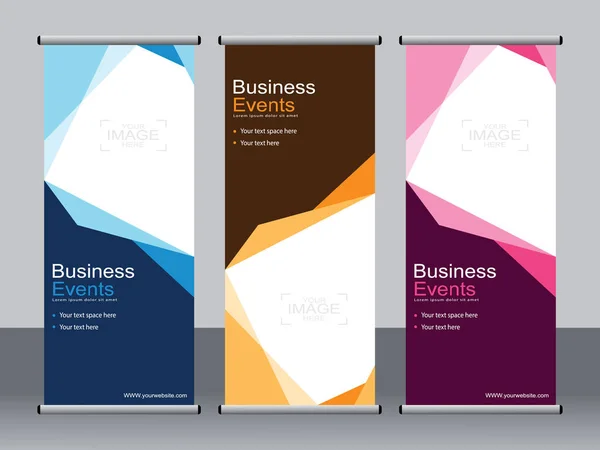 Banner Negócios Roll Set Standee Banner Template Banner Moderno —  Vetores de Stock