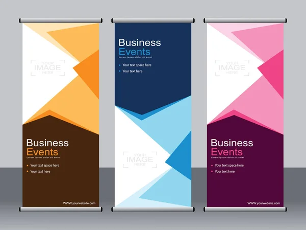 Business Banner Roll Set Standee Banner Πρότυπο Modern Banner — Διανυσματικό Αρχείο