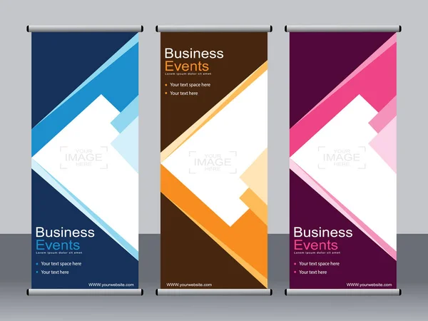 Business Banner Roll Set Standee Banner Πρότυπο Modern Banner — Διανυσματικό Αρχείο