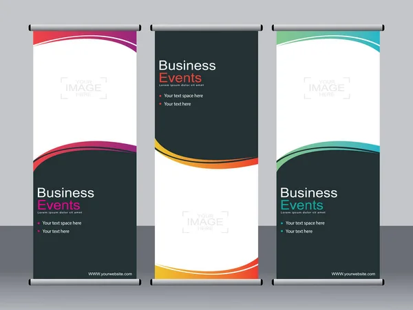 Business Banner Roll Set Standee Banner Template Bannière Moderne — Image vectorielle