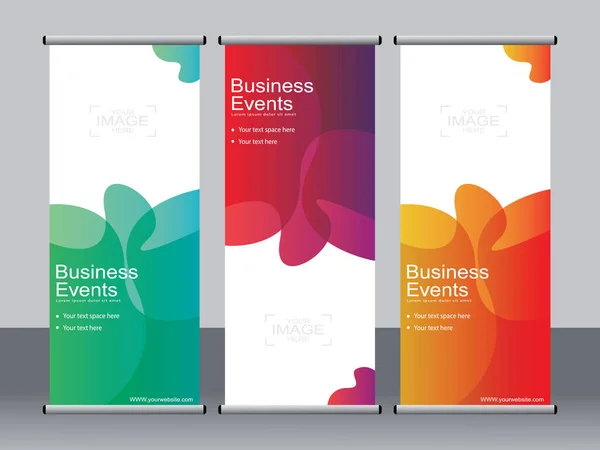 Business Banner Roll Set Standee Banner Template Bannière Moderne — Image vectorielle