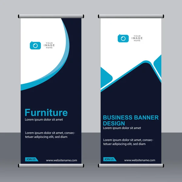 Business Banner Roll Set Standee Banner Template Bannière Moderne — Image vectorielle