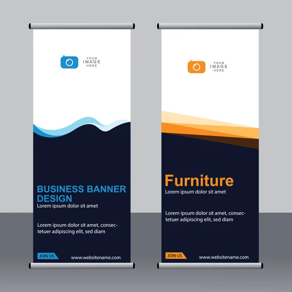 Business Banner Roll Set Standee Banner Template Banner Moderno — Vettoriale Stock