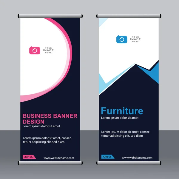 Banner Negócios Roll Set Standee Banner Template Banner Moderno — Vetor de Stock