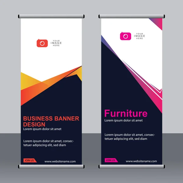 Banner Negócios Roll Set Standee Banner Template Banner Moderno — Vetor de Stock