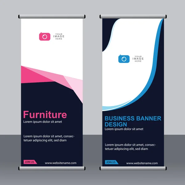 Business Banner Roll Set Standee Banner Template Banner Moderno — Vettoriale Stock