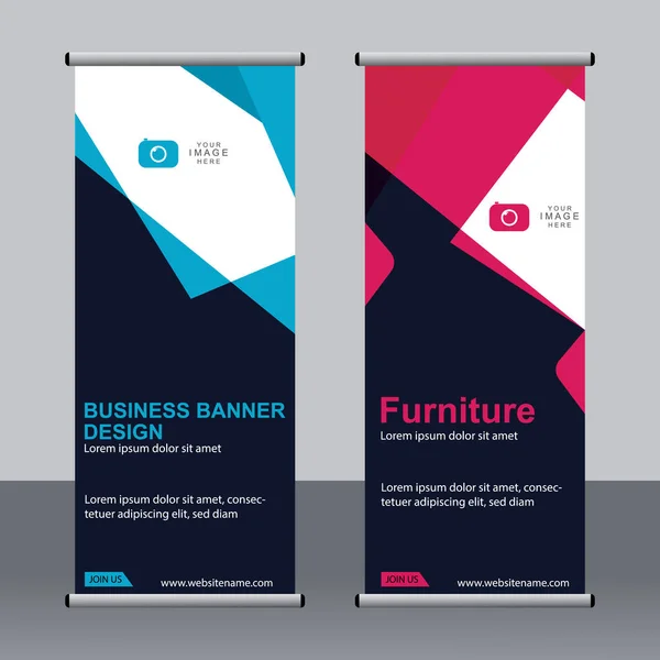 Banner Negocios Roll Set Standee Banner Template Banner Moderno — Archivo Imágenes Vectoriales