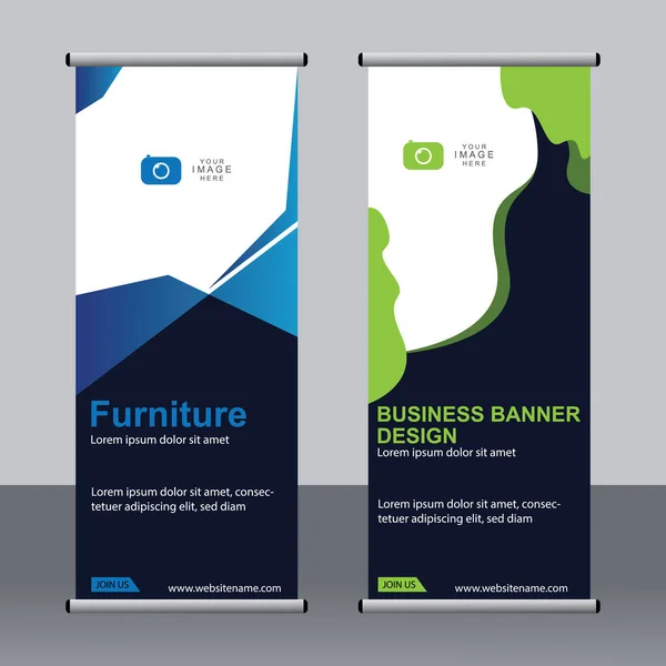 Business Banner Roll Set Standee Banner Template Banner Moderno — Vettoriale Stock