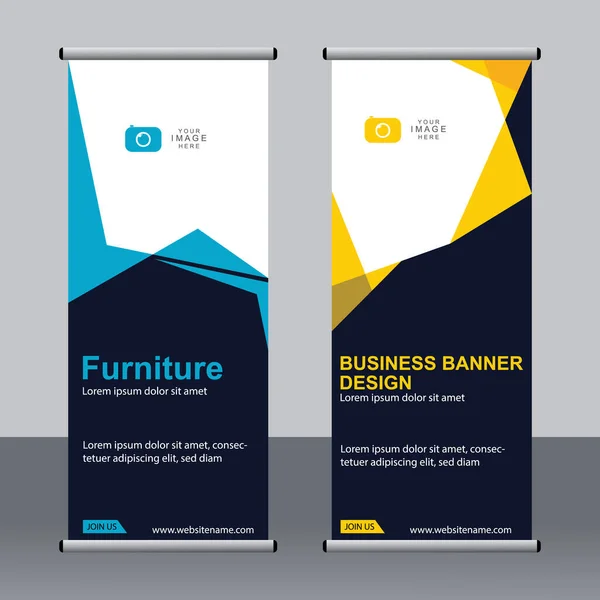 Business Banner Roll Set Standee Banner Template Banner Moderno — Vettoriale Stock