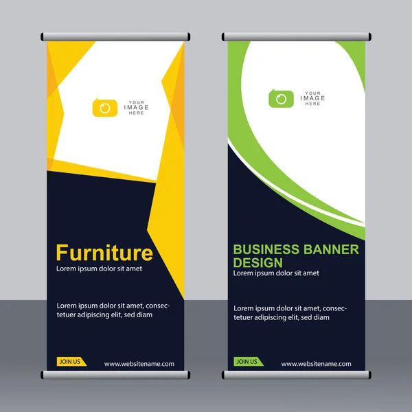 Business Banner Roll Set Standee Banner Template Banner Moderno — Vettoriale Stock