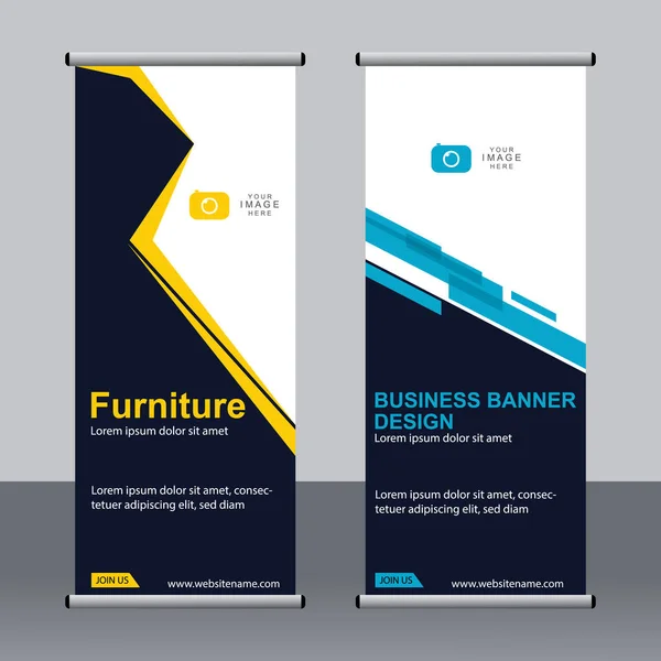 Business Banner Roll Set Standee Banner Template Modern Banner — Stock Vector