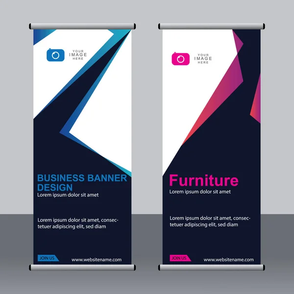 Banner Negócios Roll Set Standee Banner Template Banner Moderno — Vetor de Stock