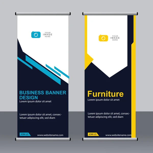 Business Banner Roll Set Standee Banner Template Bannière Moderne — Image vectorielle