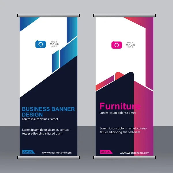 Business Banner Roll Set Standee Banner Template Bannière Moderne — Image vectorielle