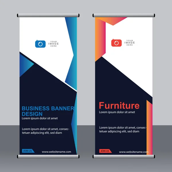 Business Banner Roll Sæt Standee Banner Skabelon Moderne Banner – Stock-vektor