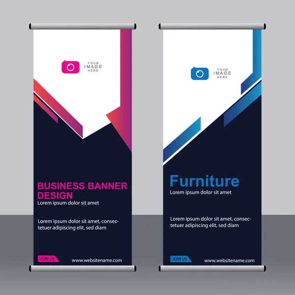 Business Banner Roll Set Standee Banner Template Bannière Moderne — Image vectorielle