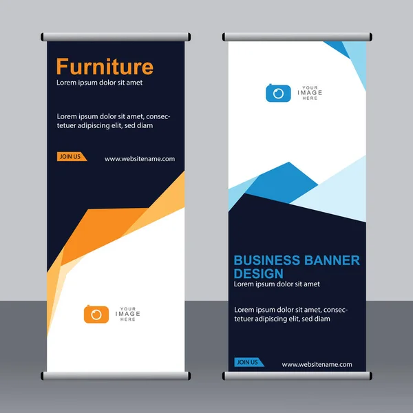 Business Banner Roll Set Standee Banner Template Banner Moderno — Vettoriale Stock