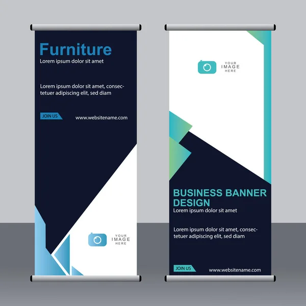 Business Banner Roll Set Standee Banner Template Banner Moderno — Vettoriale Stock
