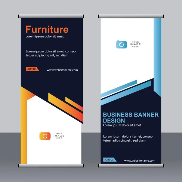 Business Banner Roll Set Standee Banner Template Banner Moderno — Vettoriale Stock