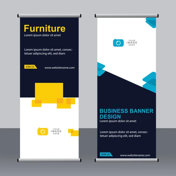 Business Banner Roll Set Standee Banner Template Bannière Moderne — Image vectorielle