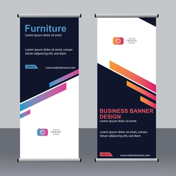 Business Banner Roll Set Standee Banner Template Bannière Moderne — Image vectorielle