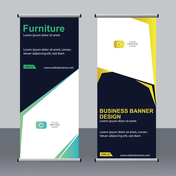 Banner Negocios Roll Set Standee Banner Template Banner Moderno — Vector de stock