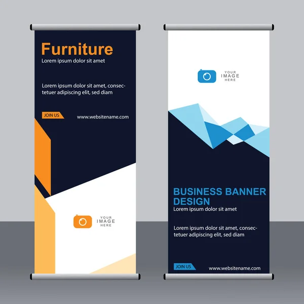 Banner Negócios Roll Set Standee Banner Template Banner Moderno — Vetor de Stock