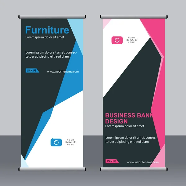 Banner Negocios Roll Set Standee Banner Template Banner Moderno — Vector de stock