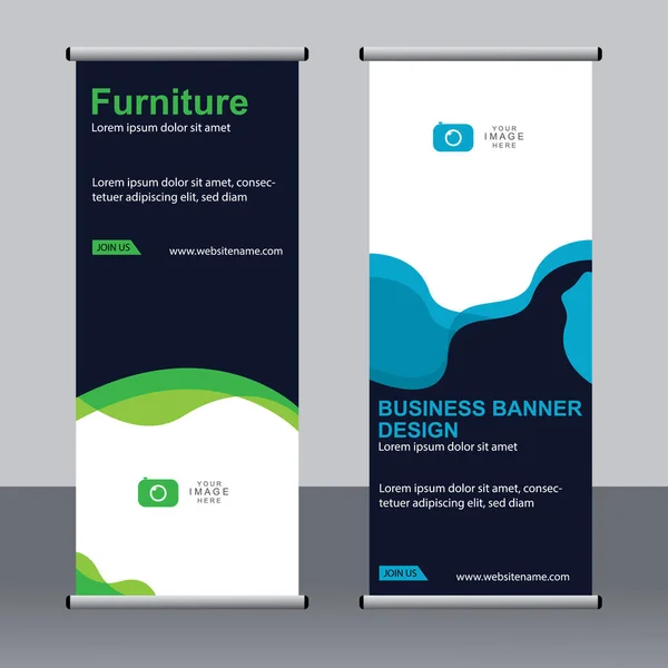 Business Banner Roll Set Standee Banner Template Banner Moderno — Vettoriale Stock