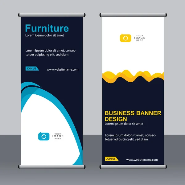 Banner Negocios Roll Set Standee Banner Template Banner Moderno — Vector de stock