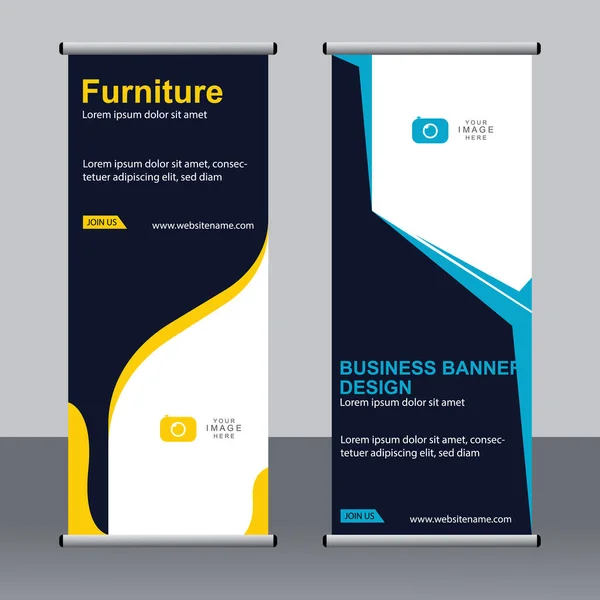 Business Banner Roll Set Standee Banner Template Bannière Moderne — Image vectorielle