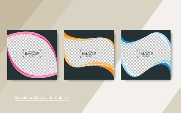 Set Banner Redes Sociales Post Diseño Vector Ilustraciones — Archivo Imágenes Vectoriales