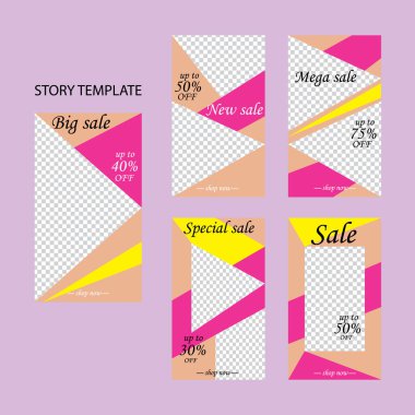 Sosyal ağlar için beş soyut vektör pankartı seti. ağ için modern şablon tasarımı.