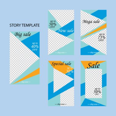 Sosyal ağlar için beş soyut vektör pankartı seti. ağ için modern şablon tasarımı.