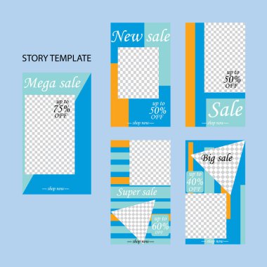 Sosyal ağlar için beş soyut vektör pankartı seti. ağ için modern şablon tasarımı.