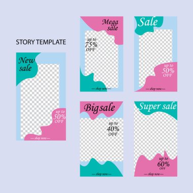 Sosyal ağlar için beş soyut vektör pankartı seti. ağ için modern şablon tasarımı.