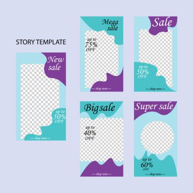 Sosyal ağlar için beş soyut vektör pankartı seti. ağ için modern şablon tasarımı.