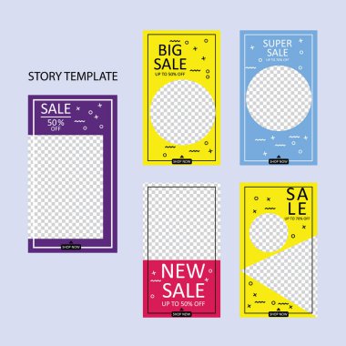 Sosyal ağlar için beş soyut vektör pankartı seti. ağ için modern şablon tasarımı.