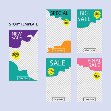 Sosyal ağlar için beş soyut vektör pankartı seti. ağ için modern şablon tasarımı.